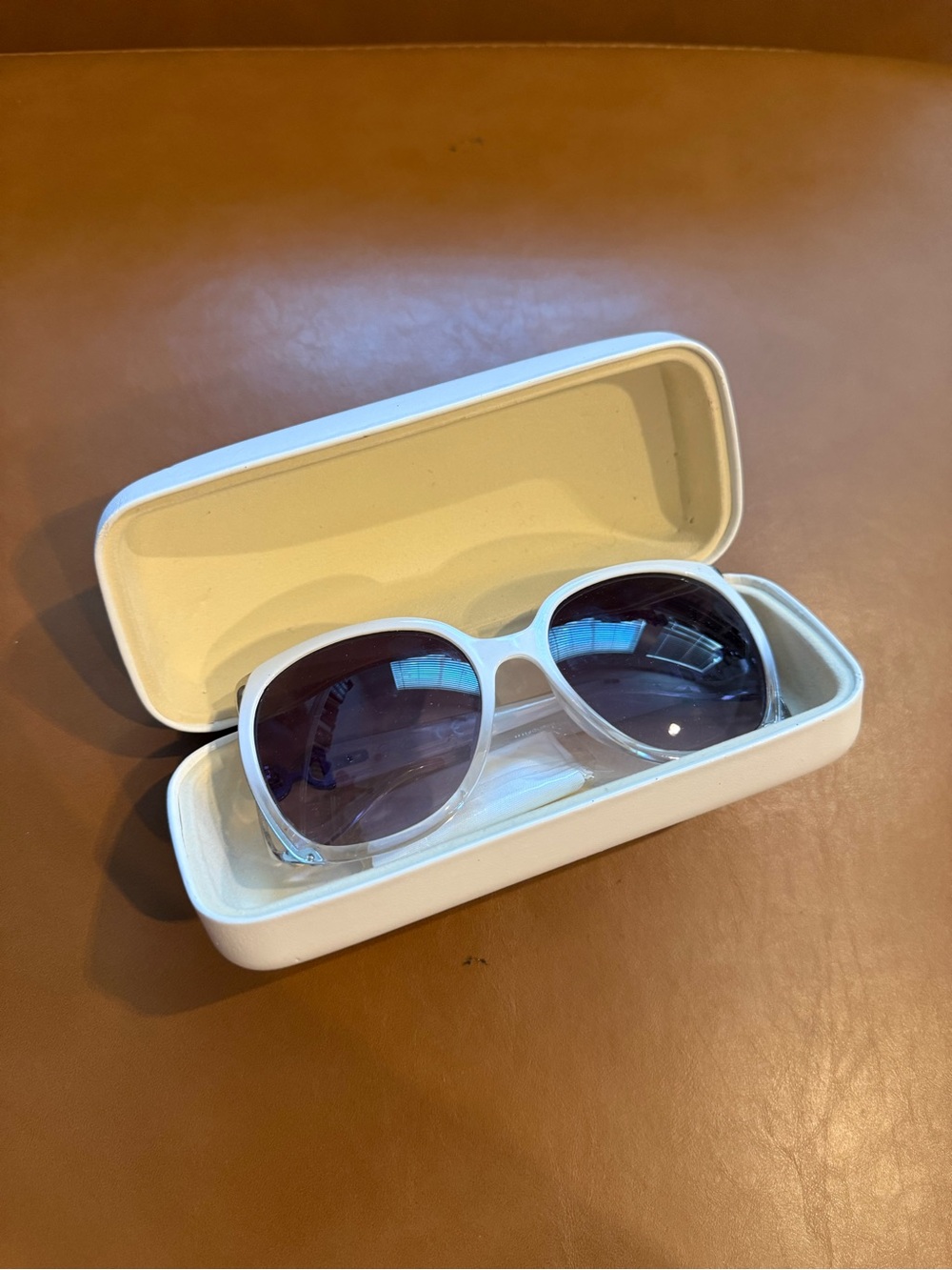 Chloe White Oversized Sunglasses